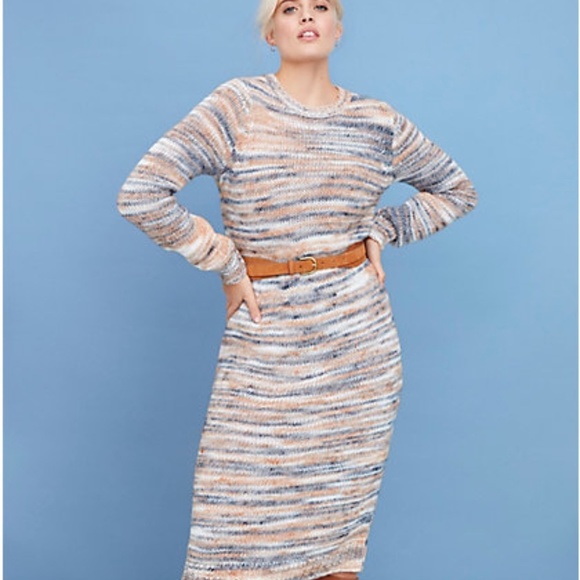 LOFT Spacedye Wool Blend Midi Sweater Dress NWT Size XXL Midi